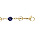 Bracelet en acier et PVD jaune marseillais chane avec boule il de Tigre bleu vritable 16+3cm