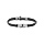 Bracelet junior en acier tissu noir et gris avec motif ancre marine 16.5cm rglable