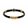 Bracelet en acier et caoutchouc cble noir motif fermoir aimant -  20+1.5cm double fermoir