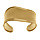 Bracelet  rigide en acier dor lisse - 60mm x 36mm de large