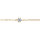 Bracelet en acier dor solitaire oxyde blanc  6mm - 16+3cm
