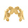Bracelet en acier dor jaune rigide papillon - 60mm