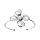 Bracelet ouvert rigide en acier motif fleur (37 X37mm)