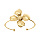 Bracelet ouvert en acier dor jaune rigide motif fleur