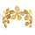 Bracelet en acier dor jaune rigide ouvert avec fleurs