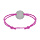 Bracelet avec cordon rose rglable et rondelle acier  graver