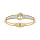 Bracelet en acier et PVD jaune rigide articulé arbre de vie et strass