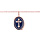 Bracelet en acier et PVd rose chane avec pampille Croix sur fond bleu nuit 16+3cm