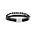 Bracelet en acier et cuir 2 rangs avec tresse noire et perles acier double fermoir 20cm +1cm