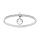 Bracelet en acier articulé décor d'oxydes blancs avec pampille arbre de vie oxydes blancs diamètre 58mm