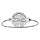 Bracelet jonc en acier avec cercle en rsine orn de strass blancs et motif filigran au milieu avec symbole infini en rsine et strass blancs au centre