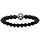 Bracelet lastique perles synthtiques noires avec tte de lion