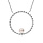 Collier en acier chane avec pendentif rond boule avec perle de synthse blanche 45+5cm