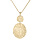 Collier en acier et PVD jaune pendentif motif relief 42+4cm