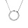 Collier en acier chane avec cercle et oxydes blancs sertis 40+5cm