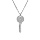 Collier en acier chane avec pendentif clef et oxydes blancs sertis 40+4cm