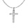 Collier en acier chane maille gourmette avec pendentif croix 33 x 17mm longueur 55+5cm