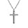 Collier en acier chane maille gourmette avec pendentif croix 33 x 17mm longueur 55+5cm