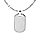 Collier en acier chane maille gourmette avec pendentif rectangulaire tranches arrondies 30 x 15mm longueur 55+5cm