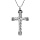 Collier en acier chane avec pendentif porte poudre croix 50+5cm