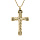 Collier en acier et PVD jaune chane avec pendentif porte poudre pendentif croix 50+5cm