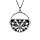 Collier Stella Mia en acier chane avec pendentif rond motifs ptales en nacre longueur 45+5cm