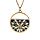 Collier Stella Mia en acier et PVD doré chaîne avec pendentif rond motifs pétales en nacre longueur 45+5cm