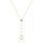 Collier en acier et PVD dor forme Y strass blancs sertis clos et goutte 39.5+4cm