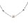 Collier en acier perles blanches ovales imitation 44+5cm