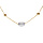 Collier en acier PVD dor perles blanches ovales imitation 44+5cm