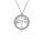 Collier en acier pendentif arbre de vie rsine et strass 39+5cm