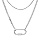 Collier en acier double rang avec mousqueton viss 39+5cm