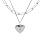 Collier en acier double rang avec pendentif coeur 39+5cm