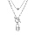 Collier en acier double rang avec pendentif cadenas 44cm