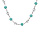 Collier en acier perles de Jade bleu vritable et boules lisses 40+5cm