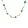 Collier en acier et PVD jaune perles de Jade bleu vritable et boules lisses 40+5cm
