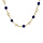 Collier en acier et PVD jaune perles il de tigre bleu vritable et boules lisses 40+5cm