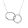 Collier en acier double cercle, un torsadé et l'autre en résine blanche et strass, 45cm