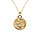 Collier en acier doré avec médaille de 15mm zodiaque scorpion recto verso constellation,  40+10cm