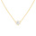 Collier en acier dor solitaire 4mm oxyde blanc serti