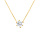 Collier en acier dor solitaire 6mm oxyde blanc serti