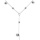 Collier en acier forme cravate avec boules  - 38+5cm