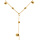 Collier en acier dor forme cravate avec boules  - 38+5cm