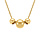 Collier en acier dor jaune 3 boules  - 43+4cm
