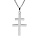 Collier en acier chane avec pendentif croix de Lorraine satine 50+5cm