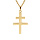 Collier en acier jaune pendentif croix de lorraine 30mmx19mm  - 50+5cm