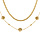Collier en acier dordeux rangs chane plate et l'autre boules avec motifs abre de vie  - 40+6cm