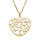 Collier en acier PVD dor pendentif coeur arbre de vie decoup 22mm 40+5cm