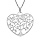 Collier en acier chane avec pendentif coeur arbre de vie decoup 28mm 40+5cm
