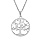 Collier en acier chane avec pendentif rond arbre de vie decoup 20mm 40+5cm